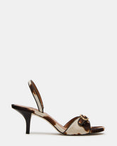 HENRIETTA Brown Cow Print Slingback Square-Toe Women's Heel