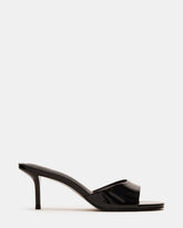 KENDRIX Black Leather Women's Mule Heel