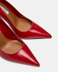 NOIR Red Leather Pointed-Toe Stiletto Pump Women's Heels