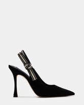 BRI Black Suede Slingback Pump Women's Heel