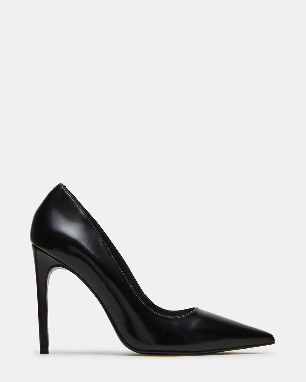 NOIR Black Leather Pointed-Toe Stiletto Pump Women's Heels