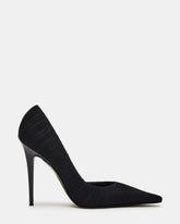 ELEGANT Black Ruched Pointed-Toe Stiletto Pump Women's Heel