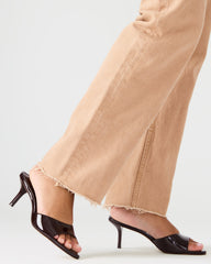 KENDRIX Brown Leather Women's Mule Heel