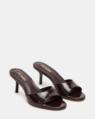 KENDRIX Brown Leather Women's Mule Heel