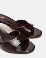 KENDRIX Brown Leather Women's Mule Heel
