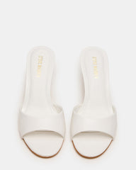 KENDRIX White Leather Mule Stiletto Women's Heel