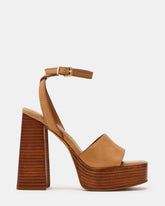 FLORIA Banana Leather Women's Platform Square-Toe Block Heel