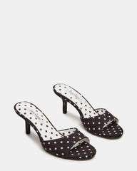 KENDRIX Black/White Mule Stiletto Women's Heel