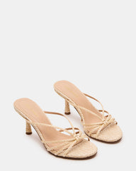 EDNA Natural Raffia Strappy Mule Women's Heel