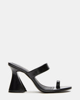 RENIE Black Women's Open Toe Mule Heel