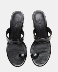 RENIE Black Women's Open Toe Mule Heel