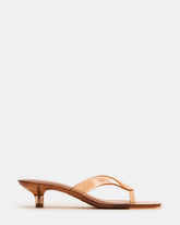 TRACIE Jelly Tan Thong Strap Women's Kitten Heel