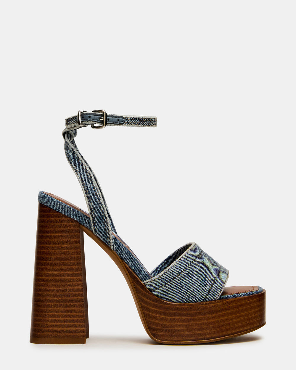 FLORIA Denim Square-Toe Block Heel Platform Women's Heel