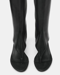 RELENTLESS Black Thong Open-Toe Boot Shaft Women's Heel