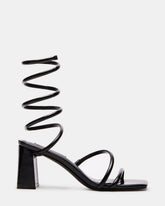LOPEZ Black Women's Square Toe Strappy Heel