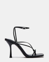 ANNIE Black Women's Strappy Square Toe Heel