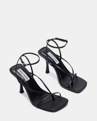 ANNIE Black Women's Strappy Square Toe Heel