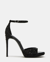 WILEY Black Rhinestone Women's Open Toe Stiletto Heel