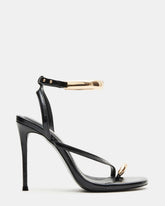 TIA Black Strappy Open-Toe Stiletto Women's Heel
