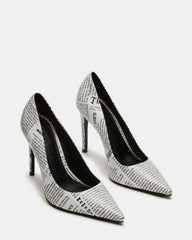 NOIR Newspaper Pointed-Toe Stiletto Pump Women's Heels