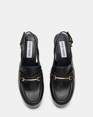 QUINN Black Leather Platform Slingback Heel | Women's Heels