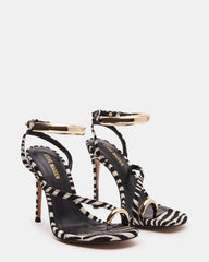 TIA Zebra Open-Toe Stiletto Women's Heel