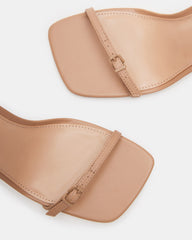AILENE Tan Leather Square Toe Dress Sandal | Women's Heels