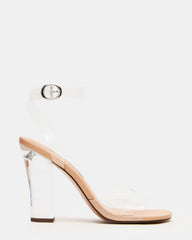 WHISTLE Clear Square-Toe Block Heel Women's Heel