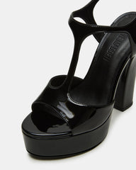 TAMI Black Patent Strappy Platform Women's Heel