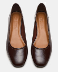 MOLLIE Espresso Patent Ballet Block Heels