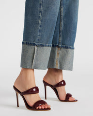 SATURN Wine Patent Stiletto Mule Women's Heel