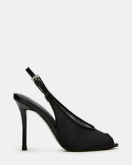 PRESCOTT Black Mesh Women's Slingback Stiletto Heel