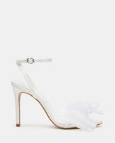 RADIANCE White Strappy Stiletto Bow Women's Heels