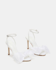 RADIANCE White Strappy Stiletto Bow Women's Heels