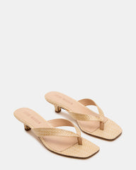 TRACIE Raffia Thong Strap Women's Kitten Heel