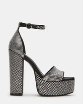 GLAM Rhinestones Platform Block Heel | Women's Heels