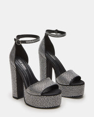 GLAM Rhinestones Platform Block Heel | Women's Heels