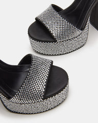 GLAM Rhinestones Platform Block Heel | Women's Heels