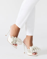 AFFINITY White Patent Pointed-Toe Stiletto Mule Women's Heel