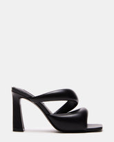 KLOSS Black Tubular Square Toe Mule | Women's Heels