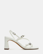 VANTAGE White Women's Square-Toe Strappy Slingback Heel