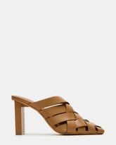 NAKITA Natural Square-Toe Woven Mule Women's Heel