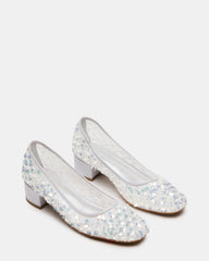 MOLLIE Silver Sequins Ballet Block Heels