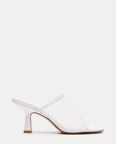 GLEAM White Women's Square-Toe Mule Heel