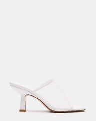 GLEAM White Women's Square-Toe Mule Heel