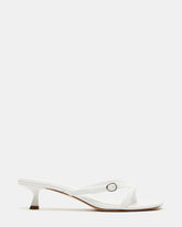 JANA White Strappy Mule Kitten Heel | Women's Heels