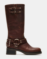 ASTOR Brown Leather Knee-High Boot | Women's Boots