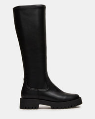LABELLE Black Knee-High Lug Platform Women's Boot