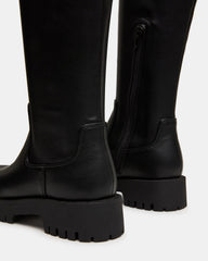 LABELLE Black Knee-High Lug Platform Women's Boot