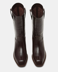 PRIMO Brown Leather Square-Toe Women's Boot